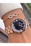 Brand Rose Gold Color Black Dial Women's Wrist Watch with 2 Years Warranty - Bracelet Gift - 2