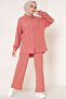 Women's Knitted Shirt Pants Double Suit Dusty Rose 1115