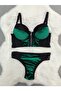- Economical Front Opening Zippered Velvet Fabric Soft Padded Bra - Underwear Set - 6