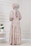 Shawl Pattern Half Button Robe Dress-Yellow - 5