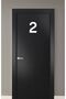 Circle -Wall - Door Number 3 mm Laser Cut White Plexiglass Self Adhesive Number - 2 Two - 3
