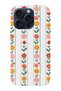 iPhone 15 Pro Max Compatible Sequential Flowers Patterned Suede Inside Launch Protective Phone Case