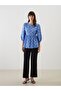 Lcw Comfort Blue Crew Neck Print Women's Blouse - 2