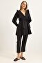 Frilly Rope Belted Tunic Double Set Black