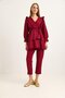 Frilly Rope Belted Tunic Double Suit Burgundy - 3