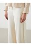 Lcw Vision Beige Wide Leg Women's Trousers with Elastic Waist - 3