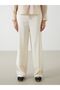 Lcw Vision Beige Wide Leg Women's Trousers with Elastic Waist - 2