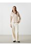 Lcw Vision Beige Wide Leg Women's Trousers with Elastic Waist