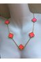 Gold Pearlescent Pink Hologram Steel Necklace - 3