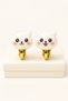 Cat Design Colorful Compression Earrings for Non-Pierced Ears