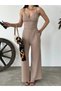 Rope Strap Crop Blouse and Slit Detailed Trousers Double Set - 3