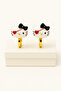 Hello Kity Design Polka Dot Compression Earrings for Non-Pierced Ears