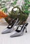 086-1011 Fls Satin Open Back Heeled Women's Shoes - 2