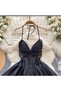 Elegant Butterfly-Inspired Halter Neck Satin Dress with Lace Bodice - 2