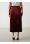 Lcwaikiki Classic Burgundy Elastic Waist Satin Women's Pleated Skirt - 4