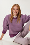 Women's Plum Bone Patterned Knitwear Sweater Nv00078