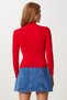 Women's Red Cut Out Detailed Stoned Knitwear Sweater Ki̇00159 - 5