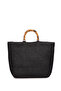Black Women's Straw Shoulder Bag 05Pc25Y1514 - 7
