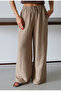 Wardrobe Essentials Vizon Keten İçerikli Geniş Paça Beli Lastikli Pantolon TWOSS25PL00124 - 4