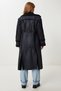 Women's Black Faux Fur Oversize Nubuck Coat Kt00031 - 7