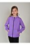 Unisex Kids Lilac Zippered Hooded 2 Thread Combed Cotton Cardigan 4-season