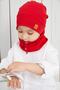 Boy's Red Neck Collar Rope Detailed Beret Set - 3