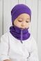 Boy's Purple Neck Collar Brown Rope Detailed Beret Set - 3