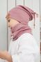 Boy's Dusty Rose Neck Collar Rope Detailed Beret Set - 3