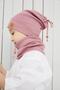 Boy's Dusty Rose Neck Collar Rope Detailed Beret Set - 5