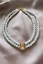 Double Row Evening Dress Pearl Choker Necklace - 2