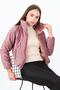 Women's High Collar Zipper Detailed Winter Velvet Coat with Pockets Nb7154