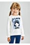 Girl's Long Sleeve Printed T-Shirt Cream 4009