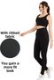 Women's Black Ribbed Diving Tights Gathering High Waist - 6