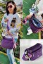 Purple Women's Strappy Crossbody Bag Mega Messenger Bag Klinkır Multi-Compartment Shoulder Bag Krinkıl Nemobags - 5