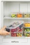 12 Pieces 1 Liter 4 Compartment Freezer Organizer with Lid and Refrigerator Organizer Transparent - 3