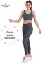 Women's High Waist Tights Anthracite Recovery Ankle Length Woven Cross Belt Detailed 1011 - 2