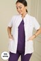 Women's Processory Collar Short Sleeve Single Top Alpaka Fabric - 2