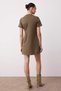 Khaki Crew Neck Stone Detail Shift/Straight Mini Suede Knit Dress Twoaw24El00523 - 4
