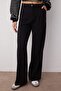 Siyah Pilili Wide Leg/Geniş Paça Dokuma Pantolon TWOAW25PL00109 Palazzo - 5