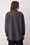 Anthracite Double Pocket Oversize/Wide Fit Stitched Woven Shirt TWOAW23GO00356 - 4