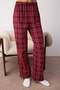 Bordo %100 Pamuklu Kalpli Ekoseli Örme Pijama Takımı THMAW26PT00063 - 3