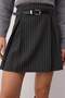 Anthracite Belted Striped A-Line/A-Line Woven Mini Skirt Twoaw26Et00031 - 5
