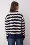 Navy Blue Soft Textured Wide Fit Openwork/Hollowed Knitwear Sweater Twoaw26Kz00157 - 4