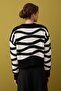 Siyah Oversize/Geniş Kalıp Renk Bloklu Triko Hırka TWOAW26HI00164 - 4