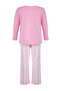 Pembe %100 Pamuklu Çizgili Örme Büyük Beden Pijama Takımı TBBAW26AI00014 - 7