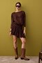 Brown Skater/Waist Cut-Out Short / Mini Knitted Lace Dress Tpraw26El00046