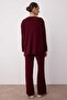 Bordo Geniş Kalıp Basic Fittilli Triko Alt-Üst Takım TWOSS20AU0084 - 4