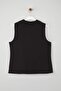 Special Collection Black Gold Button Detail Woven Plus Size Vest TBBAW26BH00000 - 8