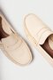 Genuine Leather 202-Bj Oval Toe Women's Beige Ballerina & Loafer Shoes - 6