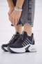 Women's Black Sports Shoes with Hidden Wedge Heels – Knitwear Sneaker, Lightweight, Air Sole, Danceable - 2